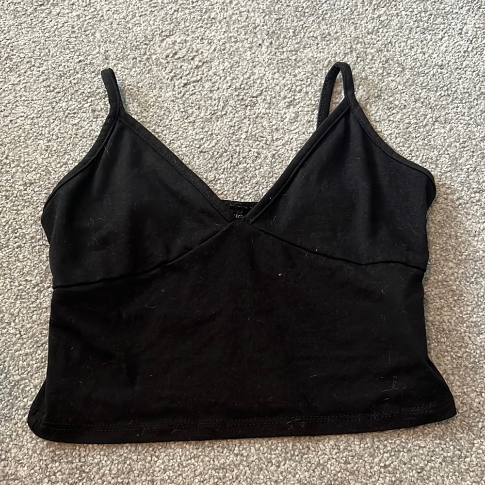 Plain black crop top